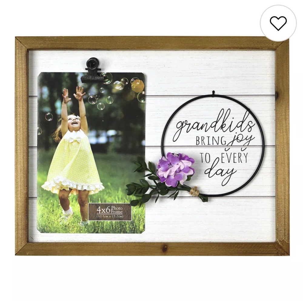 Rustic Wood Picture Frame with Black and Brown Accents- 4x6 photo w/ clip